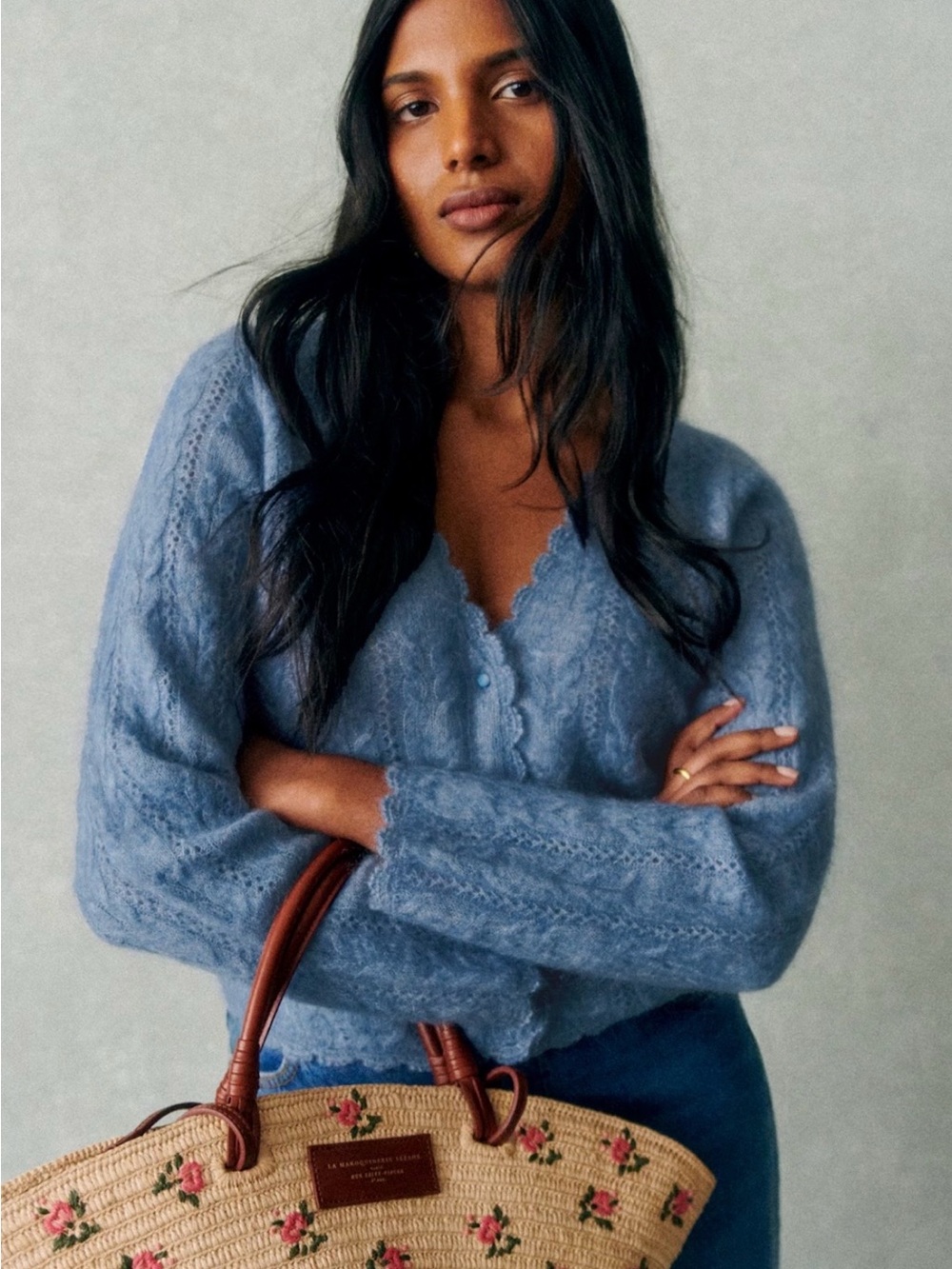 Sezane Antony Cardigan (S) - Ice Blue - Picture 2 of 6
